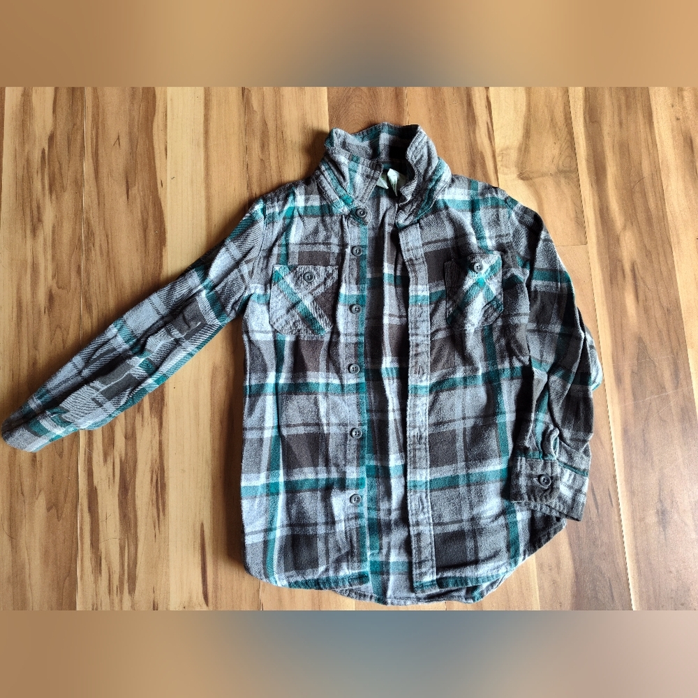 Plaid Button Down Shirt for Kids